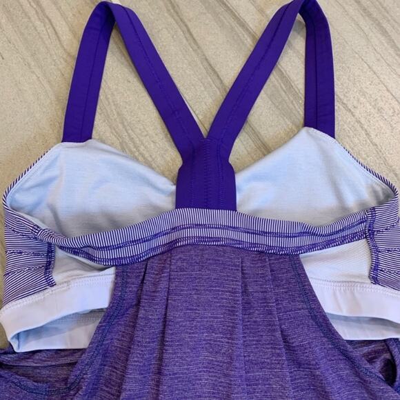 Lululemon Rest Less Purple Running Tank Top with built in bra - Picture 6 of 9